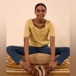 Madewell Harlow Softspun Square Neck Top in Citron